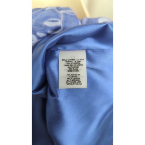 Elie Tahari Celeste Periwinkle Blue Embroidered Tulip Hem S 4 - Picture 5 of 9